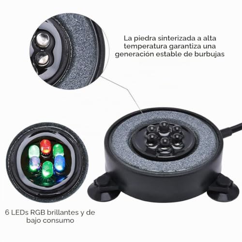 Kit de volcán para acuarios con bomba de aire y luz de burbuja LED 5