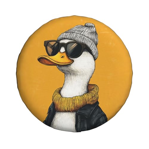 Image of Funny Duck Spare Tire Cover Weatherproof Universal Wheel Protectors Cute Duck Wheel Covers for Rv Camper Travel Trailer SUV Truck 16 Inch