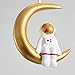 LAKIQ White Balloon Kids Room Ceiling Light Fixture Cartoon AstronautMoon with Glass Globe Shade Children Room Flush Mount Ceiling Lamp Baby Nursing Room Close to Ceiling Lights(14''-Single Light)