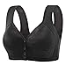 Bras for Older Women 2024 Fashion No Underwire Front Closure Convenient Bras Full Support Push Up Everyday Bras Bras for Plus Size Women Black XL