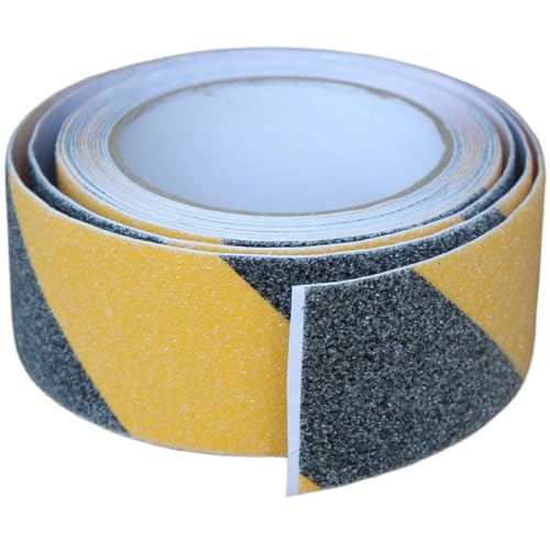 Image of Anti Slip Tape 2 Inch Wide, Waterproof Grip Adhesive Tape, Heavy Duty High Traction Friction for Indoor /Outdoor Steps (33 Ft /Yellow-Black).