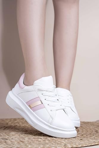Image of Longwalk White Sneakers for Women & Girls | Trendy & Lightweight Casual Shoes