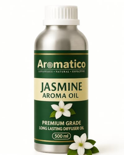 Image of AROMATICO Jasmine Diffuser Oil with Strong, Long-Lasting Aroma for Homes, Offices & Showrooms | Aromatherapy, Diffusers, Air Purifiers, Vaporizers -500ML