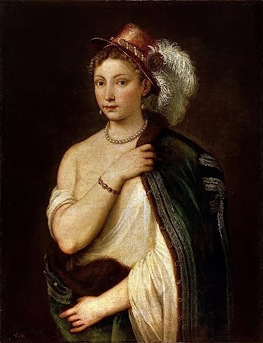 Toile Tiziano Vecelli portrait de jeune femme pour creer un coin lecture elegant