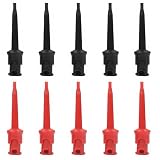 Clip a gancio multimetro Ki mini grabber clips clip a gancio per test porta 4 mm / 0,2 pollici 10 pezzi per mini elettronica(Cinque neri cinque rossi) ?oklu Devre Test Cihazlar?