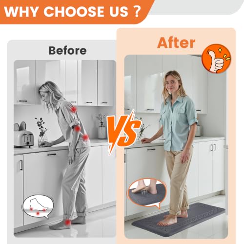 4/5 Inch Thicker Kitchen Mats Anti Fatigue Comfort Mat Standing Desk Rugs - image 6