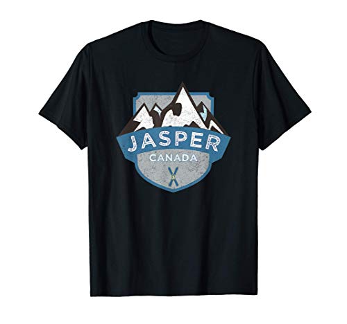 Vintage Jasper, Canada Illustration / Retro Logo Ski Maglietta
