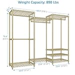 VIPEK V5 Portable Closet Wardrobe Heavy Duty Clothes Rack, Freestanding Metal Clothing Racks Custom Closet Racks with 8 Adjustable Shelves, 68.9" Lx15.7 Wx76.4 H, Max Load 890LBS, Gold - Image 4