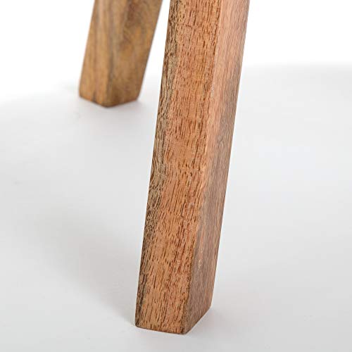 Adore Decor Amari Round Side Table Brass Inlay Top With Solid Wood Legs Modern Eclectic Living Room Accent Furniture Fully Assembled, White #TOP4