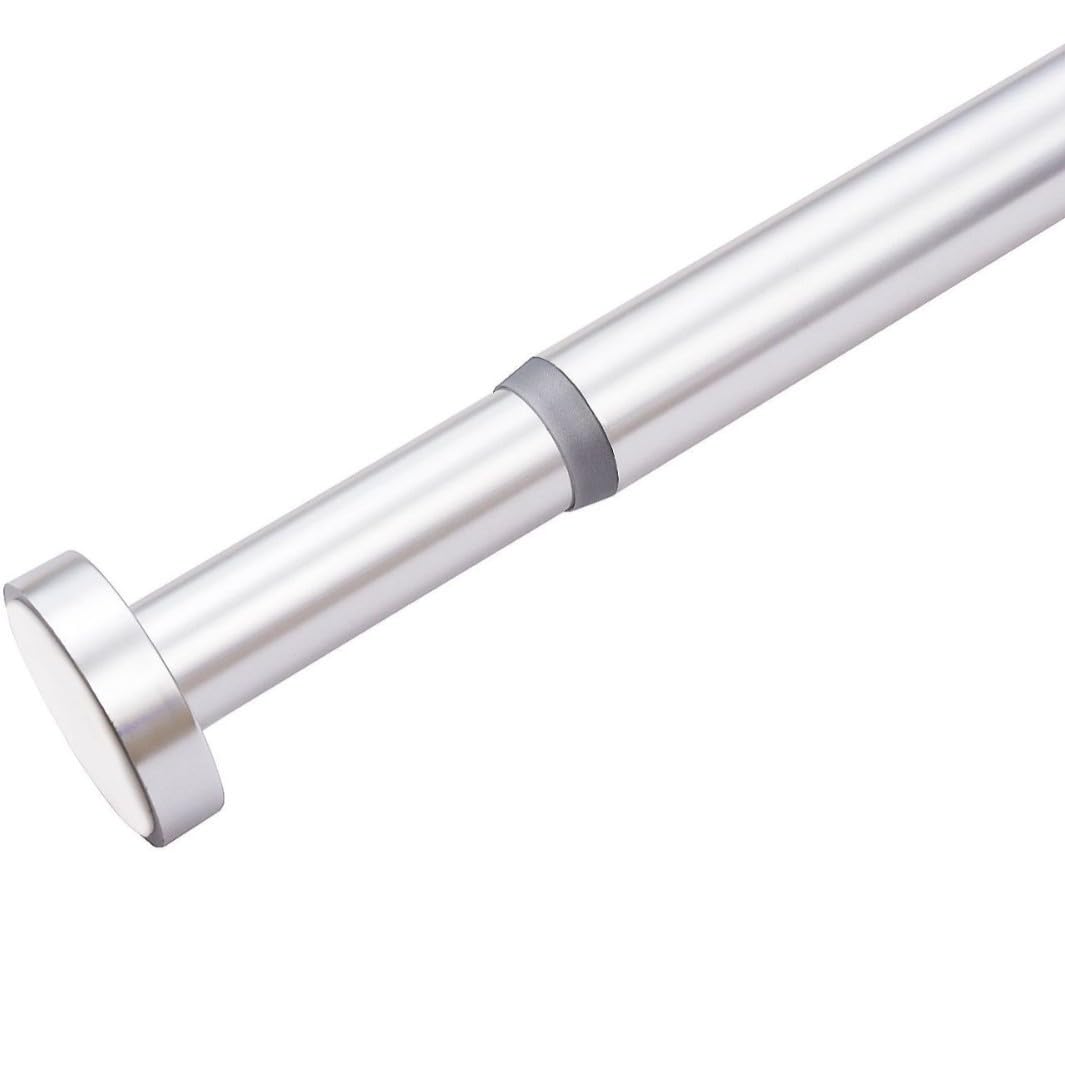 Regulowany drążek do zasłony prysznicowej – bez wiercenia odporny na rdzę stop aluminium sprężynowa konstrukcja pasuje do 125-220 cm srebrny - idealny do przebudowy łazienki