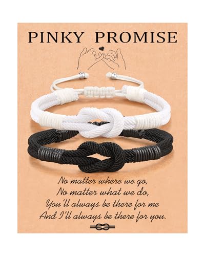 Pinky Promise Knot Bracelets, Couple Gifts Christmas Anniversary Valentines Men Women Boyfriend Girlfriend