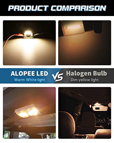 Alopee 6-Pack 6418 LED Bulb C5W 1.42" Festoon Warm White 3000K miniatura 5