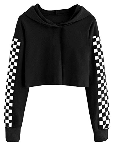 Cicy Bell Kapuzenpullover Für Mädchen Kinder Crop Tops Niedlich Plaid...