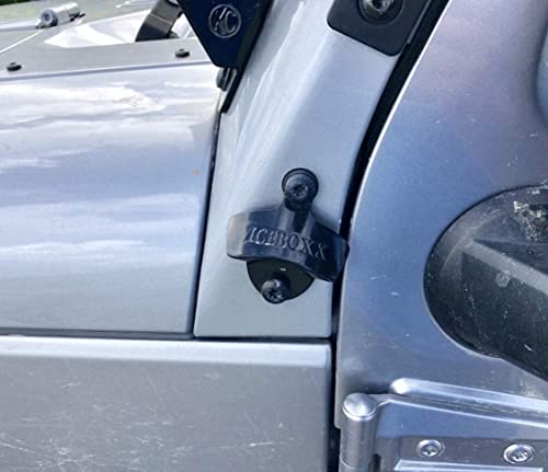 ICEBOXX Body Mounted Bottle Opener Jeep Accessory fits Jeep Wrangler JK, JK Unlimited