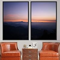 2 Piece Framed Canvas Wall Art Sunset in The Mountains Canvas Prints Home Artwork Decoration for Living Room,Bedroom - 16