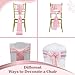 MDS Satin Chair Sashes, 50 Pack, 7”x108” Each, Decorative Chair Bows Ribbon Tie Backs for Wedding Party, Holiday Dinner, Birthday, Reception, Banquet, Hotel & Event Decoration - Blush Pink