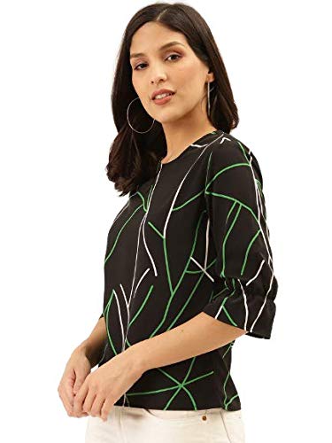 Image of Style Quotient Women Abstract Printed Polyester Smart Casual Top