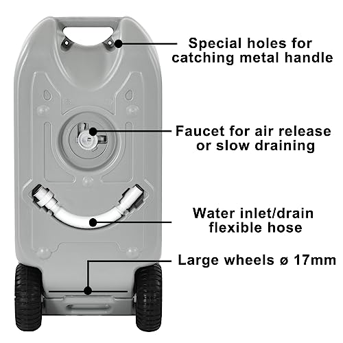 Yitahome MAYIH0009610MA 10.6 Gallon Large Capacity Portable Water Holding Tank With Metal Handle Odorless Tote thumb #2