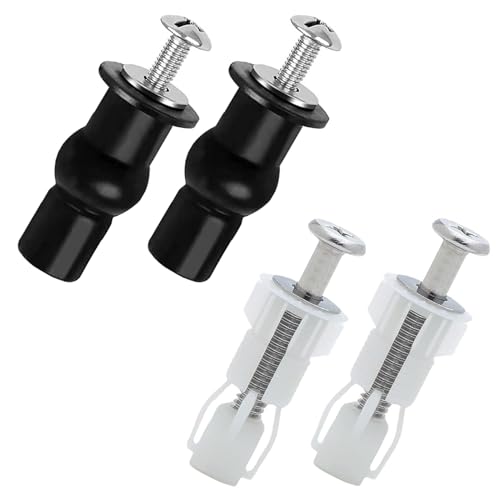 4 Pezzi Viti per Sedile WC Con 2 Set di Rondelle,Fissaggio Tavoletta WC Accessori per Sedile WC Universale e Sostituibile Set di Viti,Fissaggio per Sedile WC Fissaggio Dado di Gomma Accessori