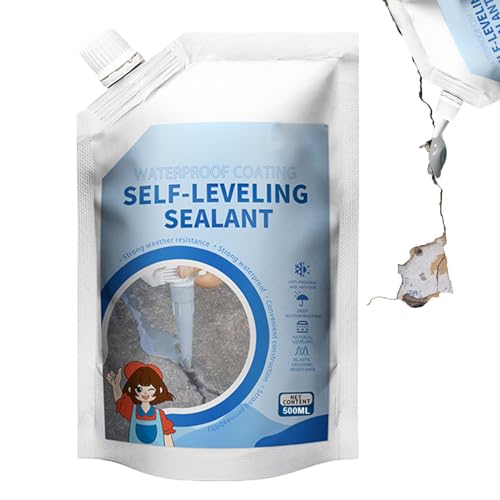 Sellador para Hormigón Impermeable Exterior | Sellante Autonivelante Anti-Fugas | Impermeable Secado Rápido Sellador De Hormigón 500ml Para Baño Ladrillo Bañera Piscina Jardín Terraza Cocina Garaje Pa