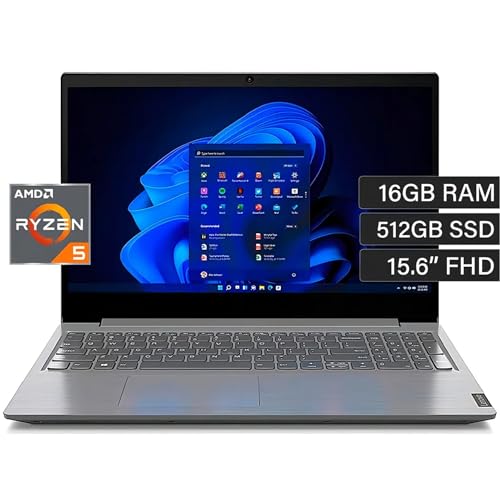 Image of Lenovo V15, AMD Ryzen 5 7520U, 16GB RAM, 512GB SSD, WUXGA 15.6 inch (39.62cm), DOS, Arctic Grey, 1.63Kg, 83CQA01BIN, 250 Nits, Antiglare, 1Y Warranty, Laptop