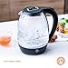 MasterChef Glass Electric Tea Kettle with Automatic Shut Off for Boiling Water, Removable Water Filter, Boil Dry Protection & LED Indicator Light, BPA Free Plastic Base, Cordless, 1.5 Qt (1.7L), 1200W
