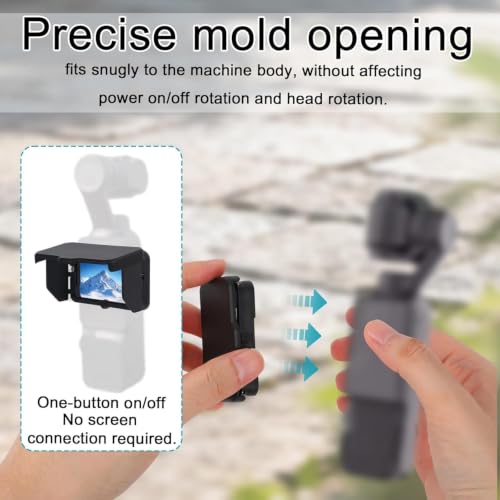Image of M.G.R.J Foldable Screen Sun Hood for DJI Osmo Pocket 4 /3, Magnetic Protective Sunshade Case Cover Portable Sun Visor Accessories for Outdoor Shooting Protector Supplies (Black)