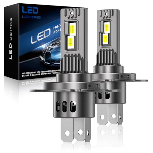 SHINYY Bombilla H4 LED Faro Delantero de Coche 26000LM, 2026 Nueva Alta Potencia 6500K luz Blanca Fría Lámparas LED H4 HB2 9003 para Luces de Cruce/Luces de Carretera, Plug and Play, Paquete de 2