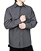 BOCOMAL Men's Work Shirts Button Down Long Sleeve Relaxed Fit - Lightweight 100% Cotton Chambray, EX-Soft, Utility Pockets Grey