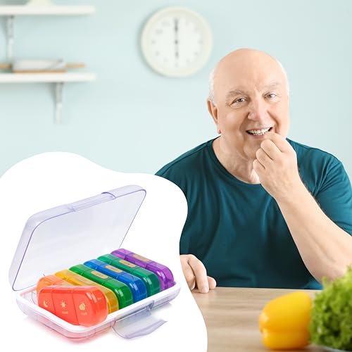 Image of Premium weekly pill organizer 3 times a day, Medicine organizer box| Medicine box, portable travel pill box weekly with large compartments moisture-proof pill case for vitamin, Medicine, pills, supplements