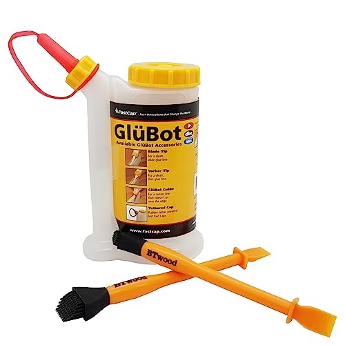 FastCap Glubot 16 oz Bundle Includes One Set of Two Silicone Glue Brushes of 1 and 1/2