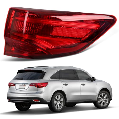 KNSPEC LED Tail Light Assembly Compatible with Acura MDX 2014 2015 2016 2017 2018 2019 2019 2020 Outer Rear Taillights Replace 33500TZ5A02 AC2805103(14-20 Acura MDX Right Passenger Side)