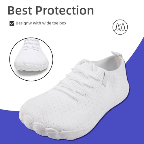 Image of DLWKIPV Mens Barefoot Shoes Wide Toe Box Zero Drop Non Slip Sports Running Walking Athletic Footwear Workout Trail Grounding Lightweight Outdoor Casual Fashion Sneakers