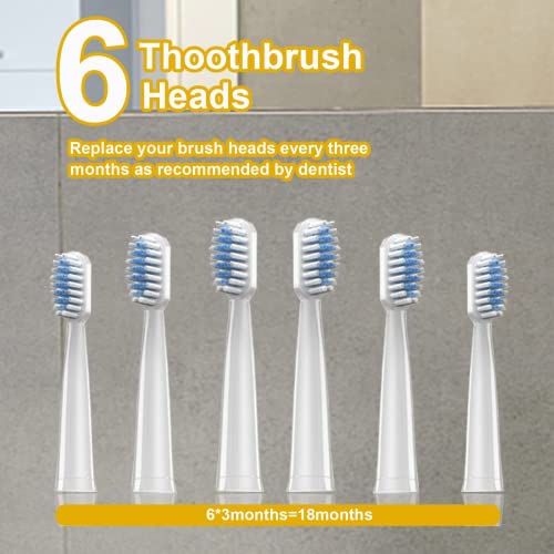 Sonic Electric Toothbrushes For Adults, 6 Brush Heads Wireless Fast Charging Ultrasonic Toothbrush With 5 Modes, Power Rechargeable Toothbrushes Last 60 Days White #TOP3