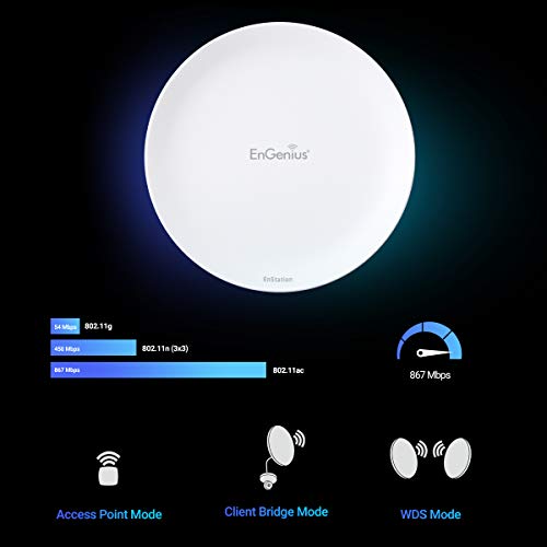 EnGenius Technologies Wi-Fi 5 Outdoor AC867 5Ghz Wireless Access Point/Client Bridge, Long Range, PTP/PTMP, IP55, 26dBm Transmit Power with 19dBi Directional Antennas, GigE Port (EnStation5-AC) - Thumbnail 2