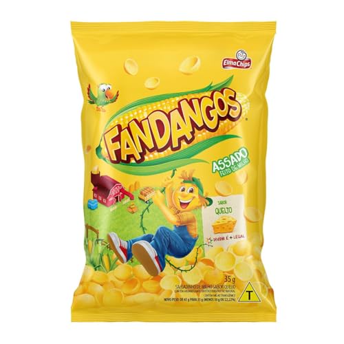 Fandangos Corn Chips, Cheese Flavor, 1.23 oz, Imported from Brazil | Salgadinho Fandangos Elma Chips Sabor Queijo 35g