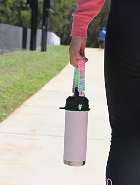 One MissionX Paracord Handle for YETI Rambler 46oz 36oz 26oz 64oz 18oz 12oz Water Bottles, Durable Carrier Strap - Holder