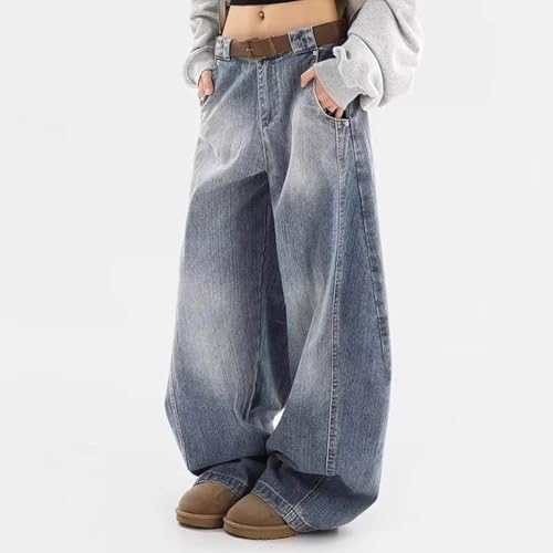 Jean large femme Y2K taille haute pour un look streetwear urbain