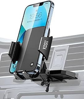 YOSH CD Phone Holder for Car, CD Slot Phone Holder Mount with Adjustable Clamp, 360° Rotation Phone Holder for iPhone 14 13 12 11 pro max X XR 8 7 Plus Samsung S21 S20 Huawei P30 P20 Xiaomi etc.
