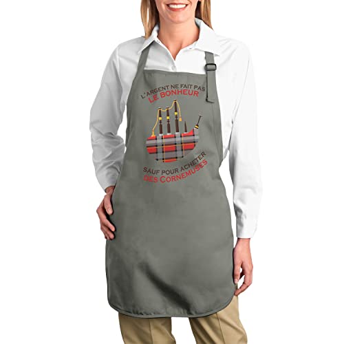 Tablier cuisine premium cornemuse lavable protection vêtements beige - 2