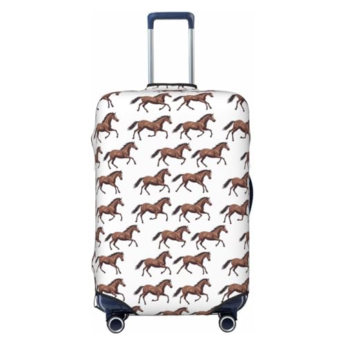 Cool Brown Horse Print Travel Luggage Covers, Washable Suitcase Covers Protector for Luggage 18-32 Inch High Elasticity