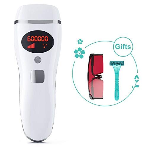 IPL Depiladora de Luz Pulsada, Láser de Depilación Permanente para Cuerpo y Cara 600000 Flashes Dispositivo Láser Profesional sin Dolor...