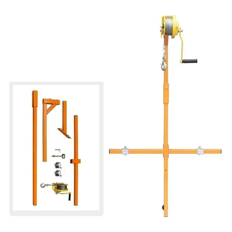 Outdoor Air Conditioner Installation Tools, 49FT Manual Winch + 330 Lbs Folding Hangers, Installation Lifting Tool MINGPING