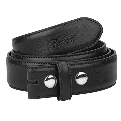 Falari Replacement Genuine Leather Dress Belt Strap Without Buckle Snap on Strap 33mm fit 35mm Buckle2