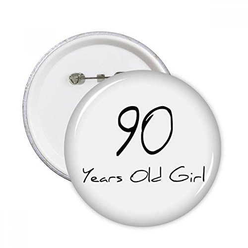 Bouton badge 90 ans et broche ronde décorative multicolore taille M pour vêtement