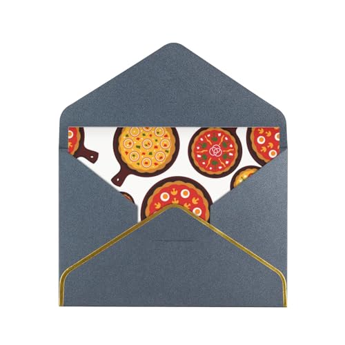 HAICOM Biglietti di auguri a forma di pizza, con buste, biglietti di ringraziamento per compleanno, affari, festival
