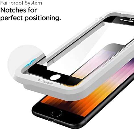 Spigen 1 Pack AlignMaster Full Coverage Tempered Glass Screen Protector for iPhone SE 2022/2020 and iPhone 8/7