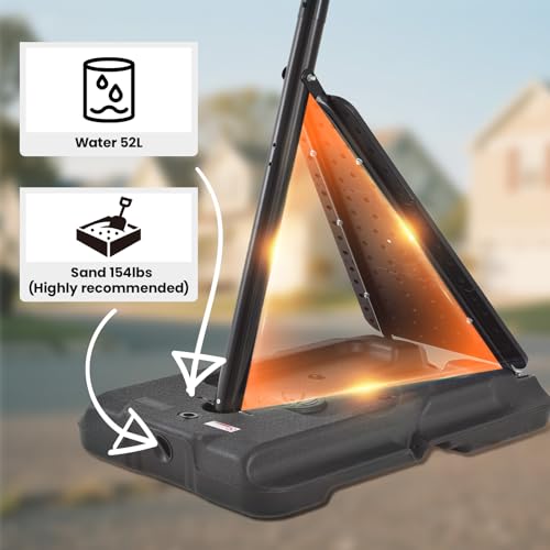 Image of BACKYARD BLITZ Basketball Hoop, 44&47IN Backboard Portable Basketball Goal System, 10FT Hand-Crank Adjustable Basketball Hoops Outdoor
