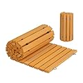 VINGLI Oversized 22IN W 8FT L Wooden Garden Pathway for Outdoors, Roll Out Garden Pathway Walkway Flooring W/Steel Wire, Anti-Slip Texture, Ground Stakes, Outside Walkway for Patio, Wedding, Poolside