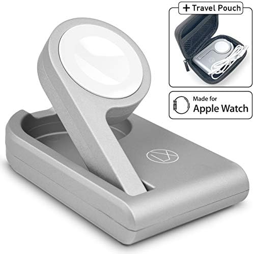 LXORY Foldable Charger (MFi Certified) – Compatible with Apple Watch Series 3/2/1 (38/42mm) - Enables Nightstand Mode – Wireless Portable Magnetic Charging Stand for Home and Travel